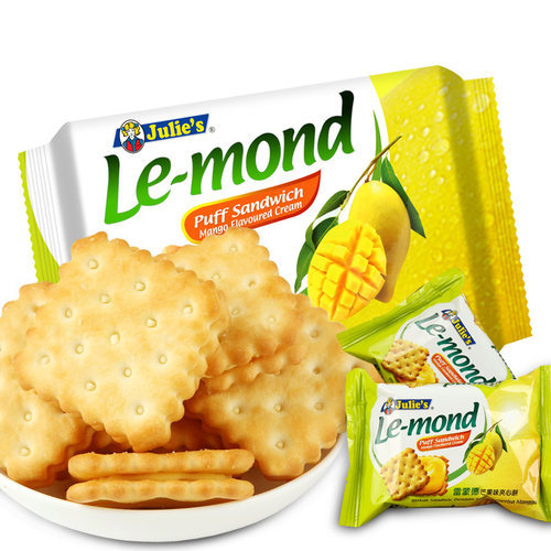 Julie's Le-mond Puff Sandwich Mango Flavor Cream - bailike